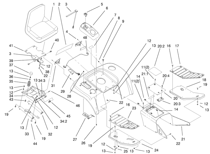 Fender Footrest and Seat Assembly