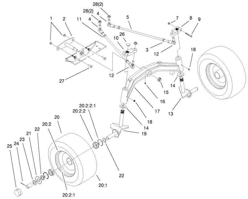 Tie Rods Spindle and Front Axle Assembly