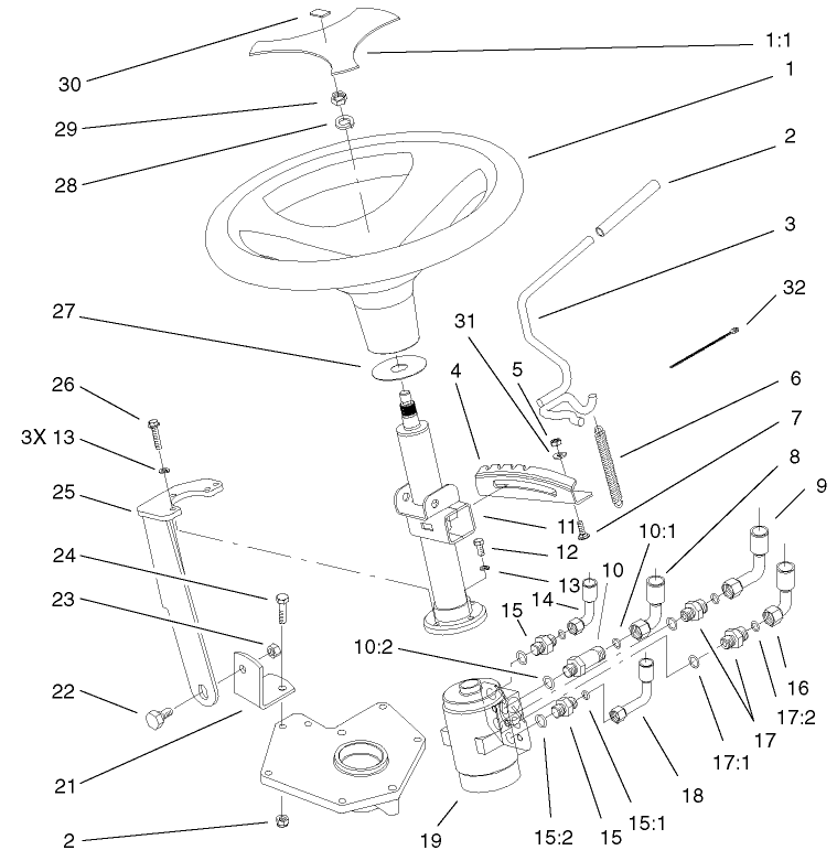 Power Steering and Tilt Assembly