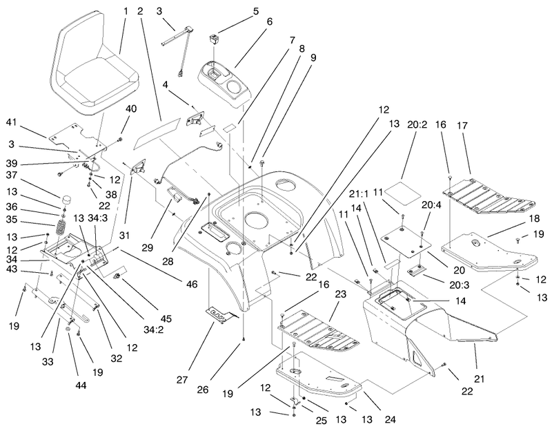 Fender Footrest and Seat Assembly