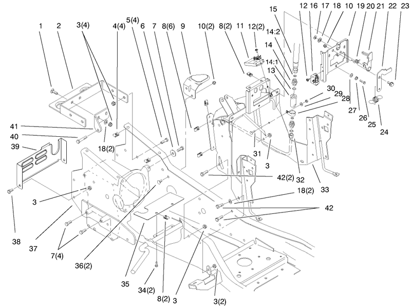 Steering Tower and Fuel Tank Support Assembly