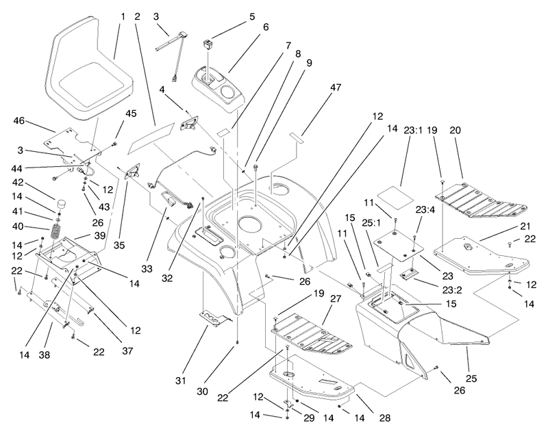 Fender Footrest and Seat Assembly