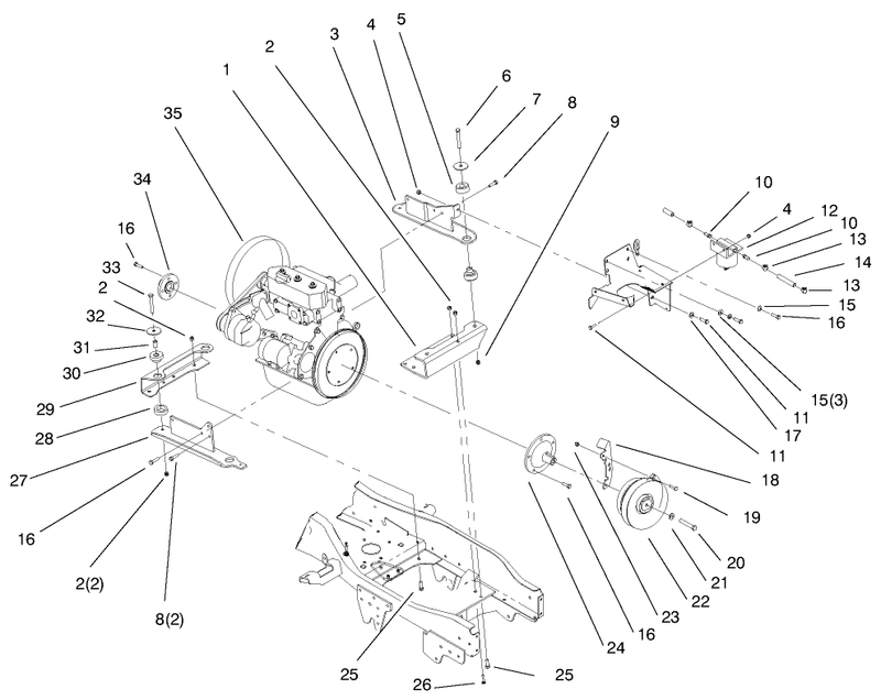 Liquid Cooled Diesel Engine Assembly