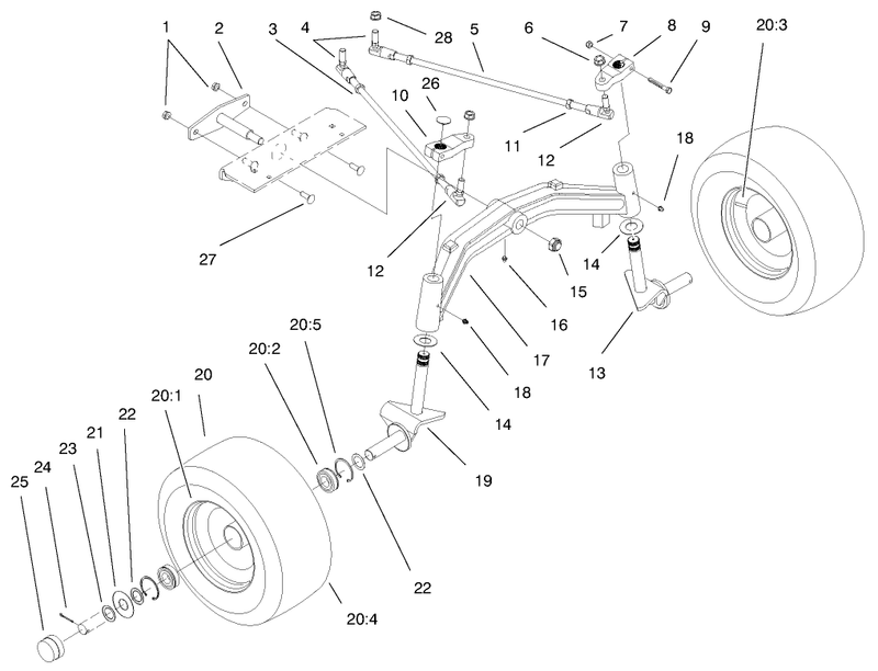 Tie Rods Spindle and Front Axle Assembly