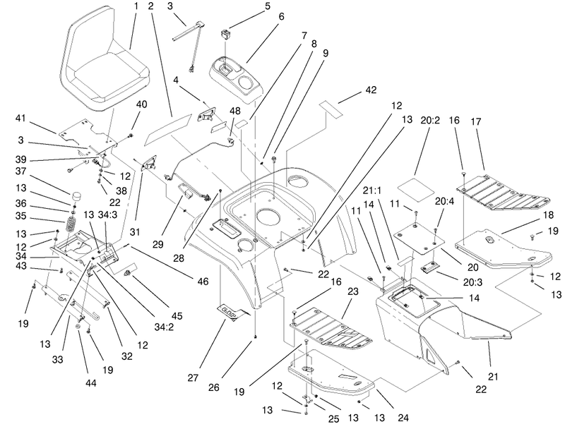 Fender Footrest and Seat Assembly