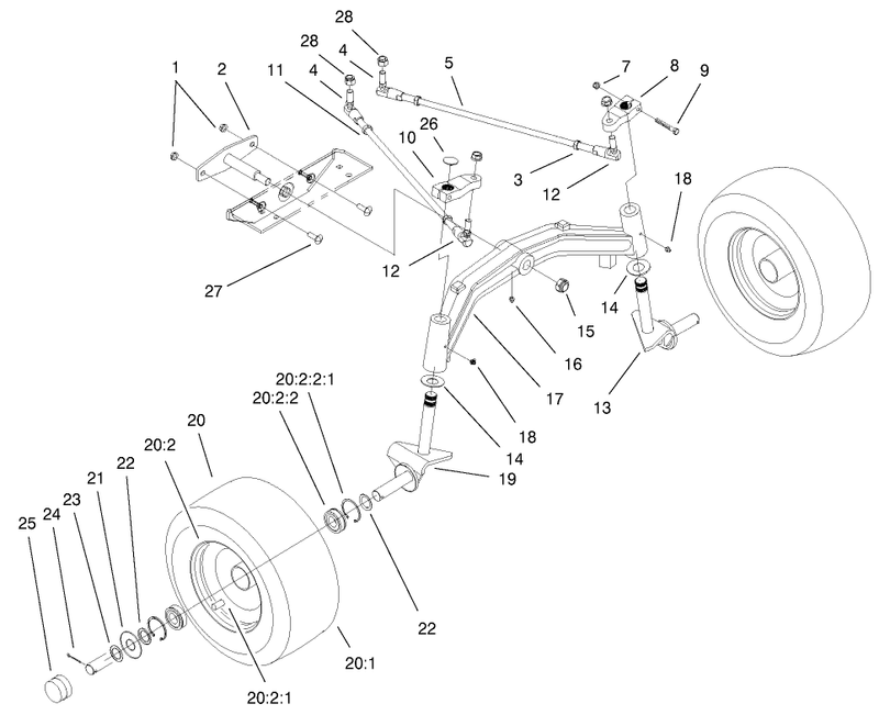 Tie Rods Spindle and Front Axle Assembly