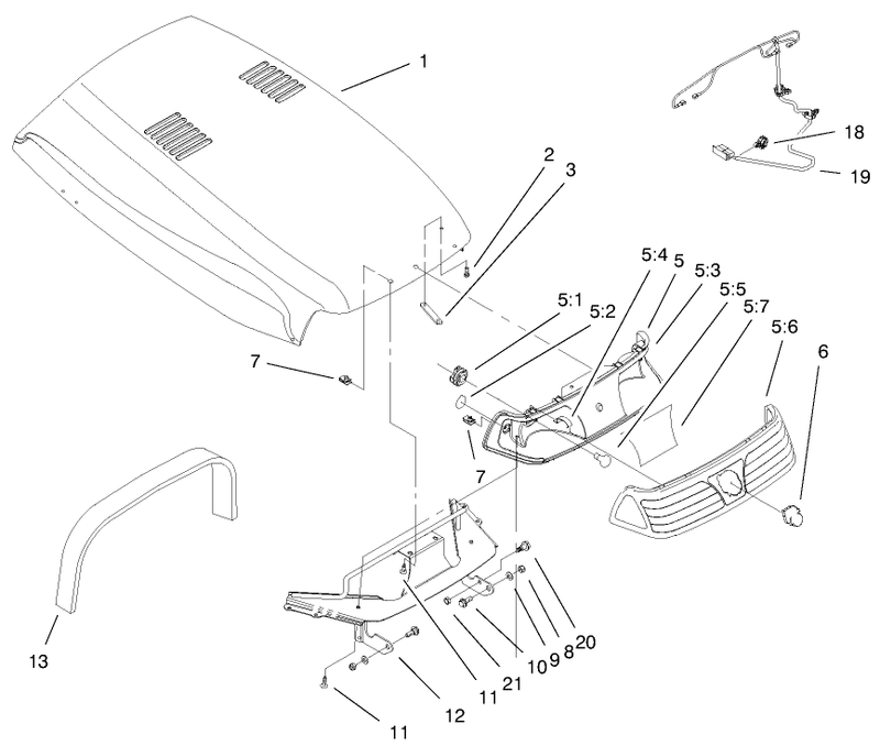 Hood and Headlight Assembly