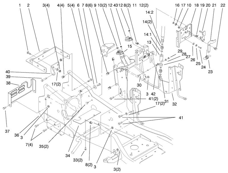 Steering Tower and Fuel Tank Suppports Assembly