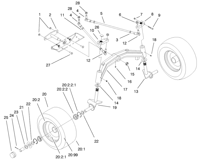Tie Rods Spindle and Front Axle Assembly