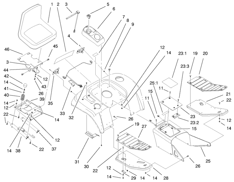 Fender Footrest And Seat Assembly