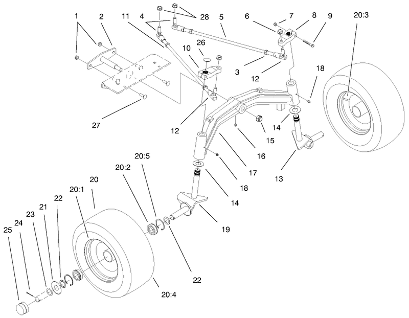 Tie Rods Spindle and Front Axle Assembly
