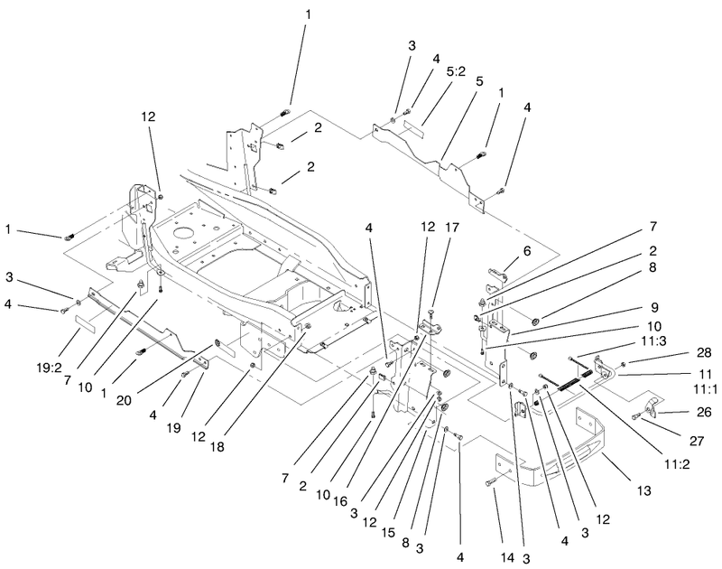 Bumper and Hood Support Assembly