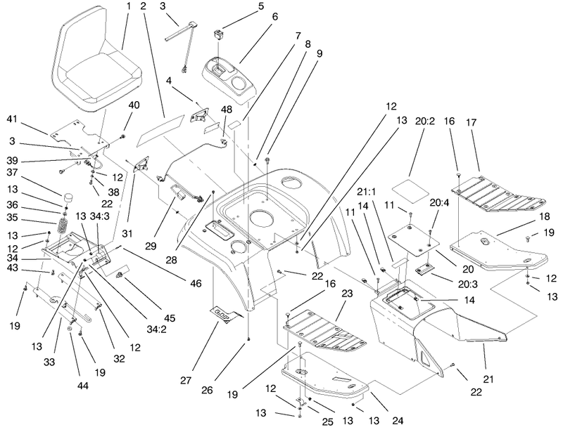 Fender Footrest and Seat Assembly