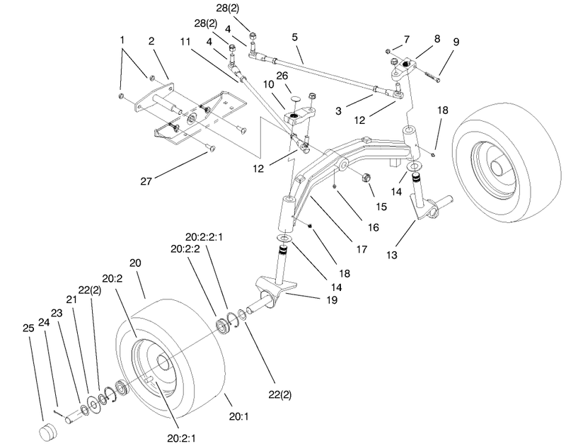 Tie Rods Spindle and Front Axle Assembly