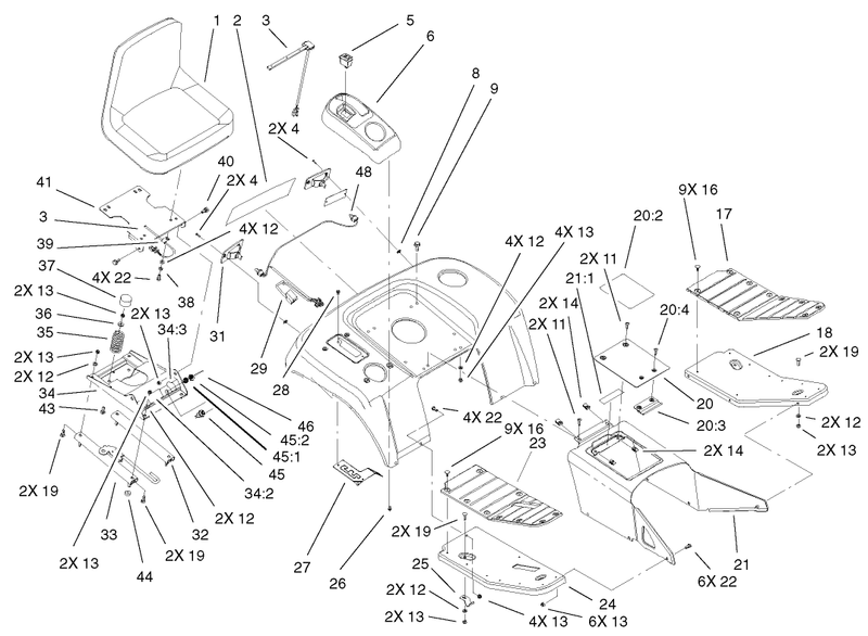 Fender Footrest and Seat Assembly