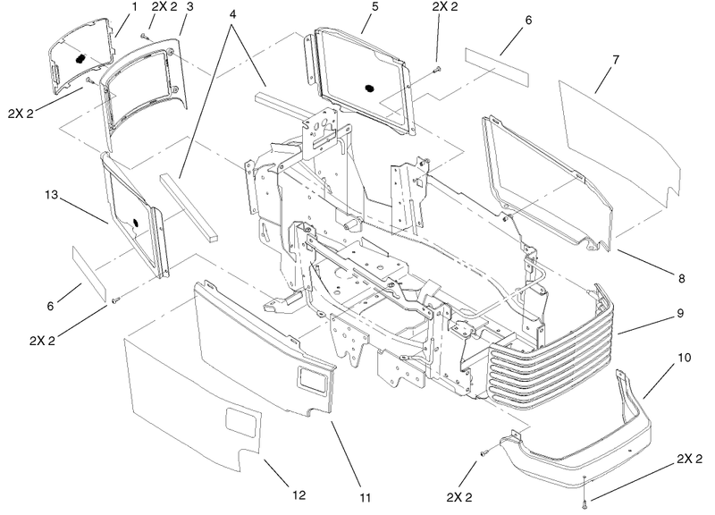 Grill and Side Panels Assembly