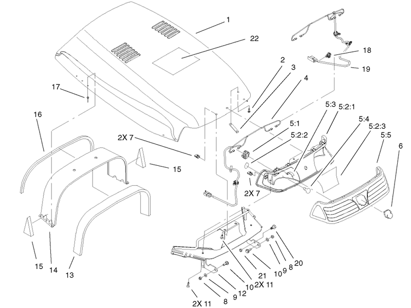Hood and Headlight Assembly