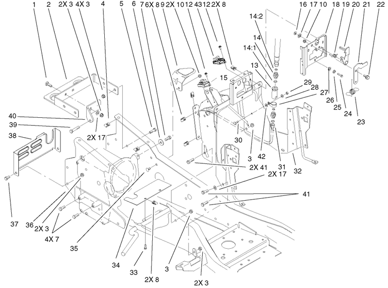 Steering Tower and Fuel Tank Supports Assembly