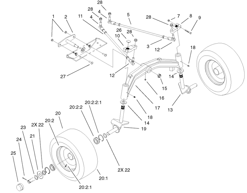 Tie Rods Spindle and Front Axle Assembly