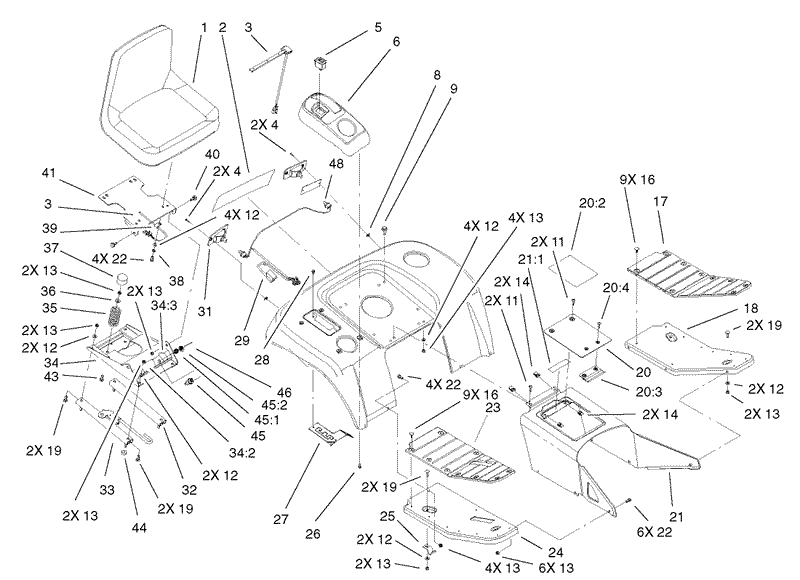 Fender Footrest and Seat Assembly