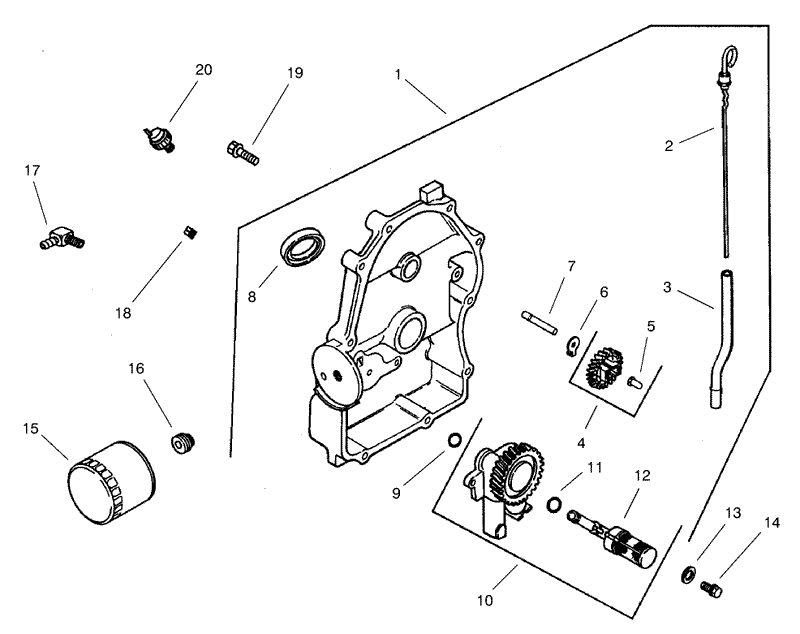 Oil Pan Lubrication Assembly Kohler CH22S 66545