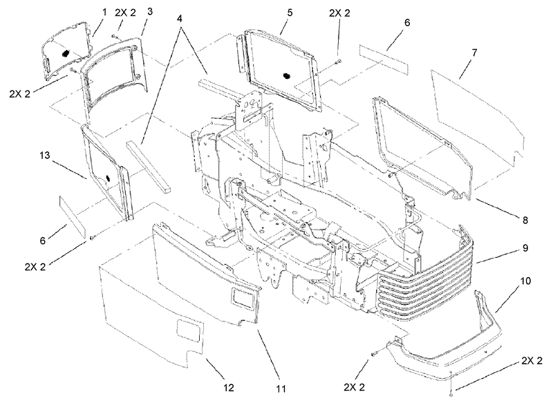 Grill and Side Panel Assembly