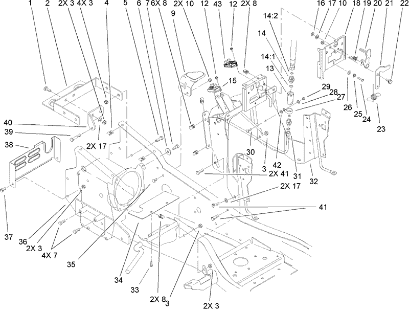 Steering Tower and Fuel Tank Support Assembly