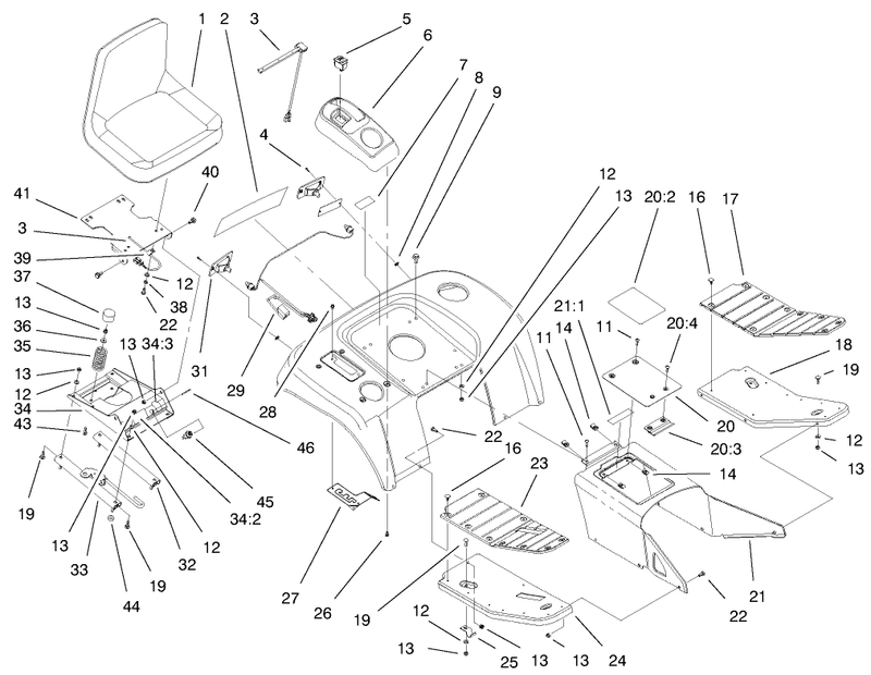 Fender Footrest and Seat Assembly