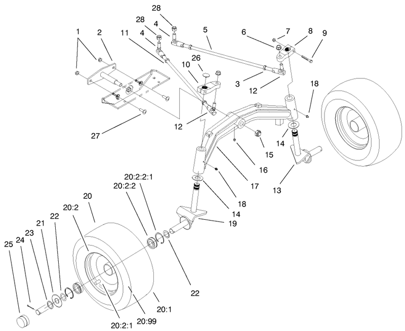 Tie Rods Spindle and Front Axle Assembly