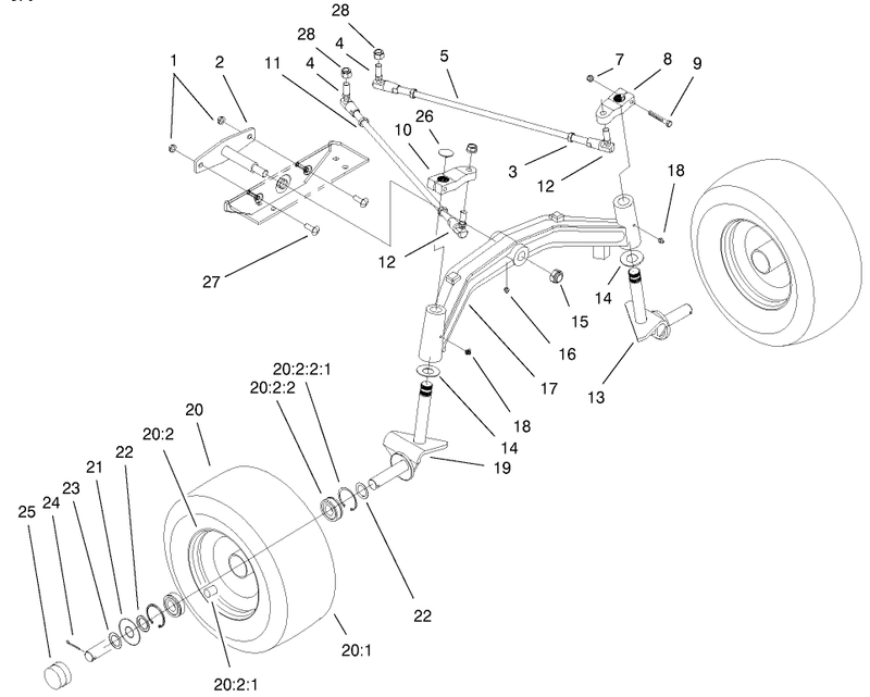 Tie Rods Spindle and Front Axle Assembly