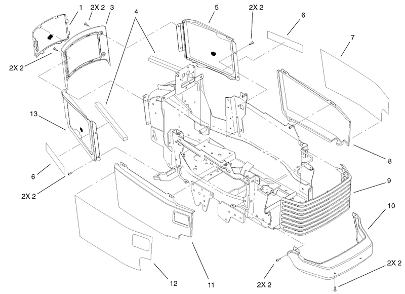 Grill and Side Panels Assembly