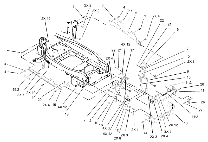 Bumper and Hood Support Assembly