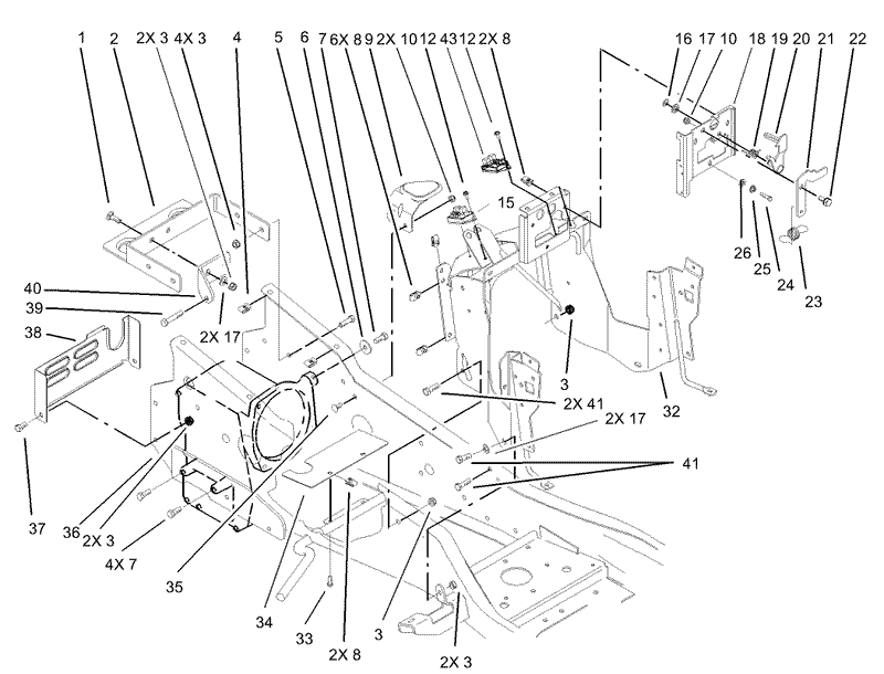 Steering Tower and Fuel Tank Support Assembly