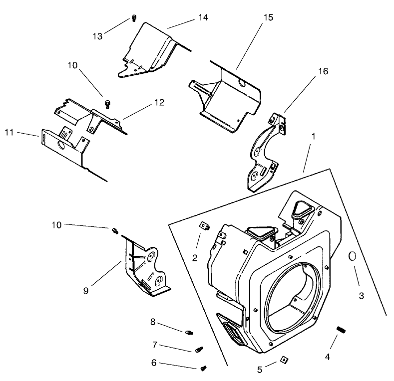 Group 6 Blower Housing and Baffles model 73542 and 73570