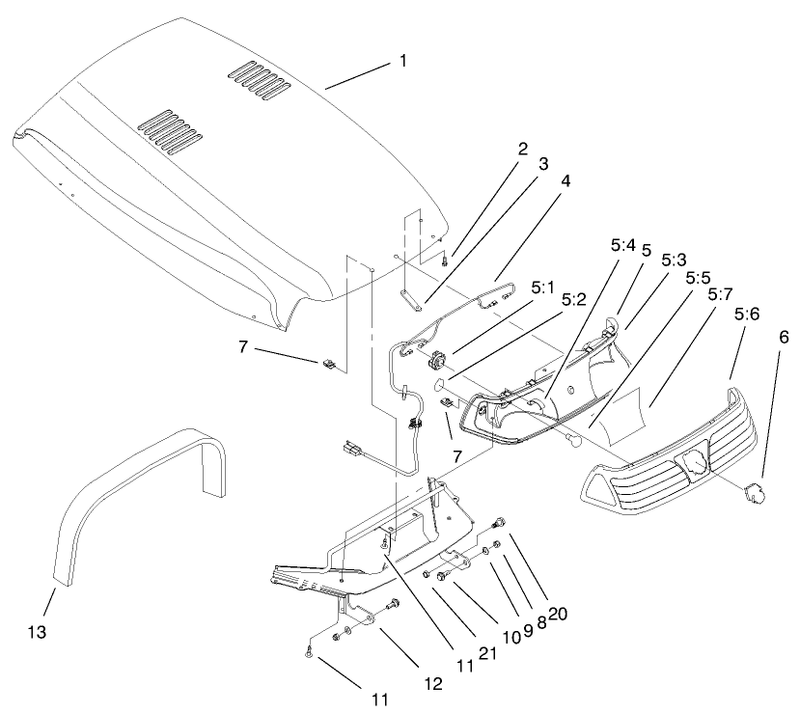 Hood and Headlight Assembly