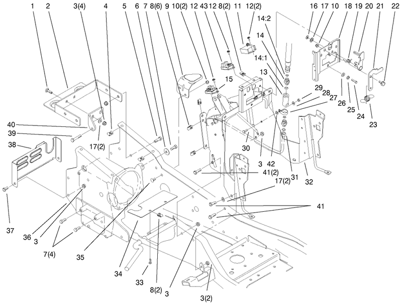 Steering Tower and Fuel Tank Support Assembly