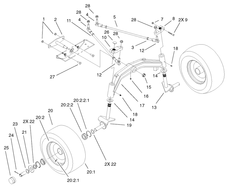 Tie Rods Spindle and Front Axle Assembly