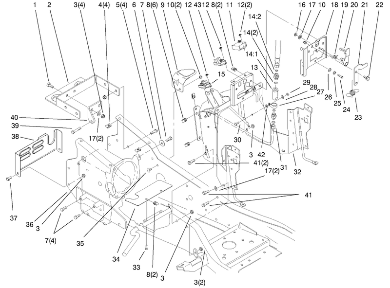 Steering Tower and Fuel Tank Supports Assembly