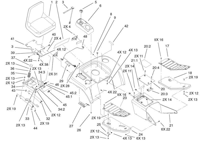 Fender Footrest and Seat Assembly