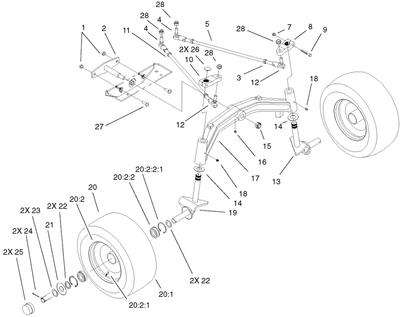 Tie Rods Spindle and Front Axle Assembly
