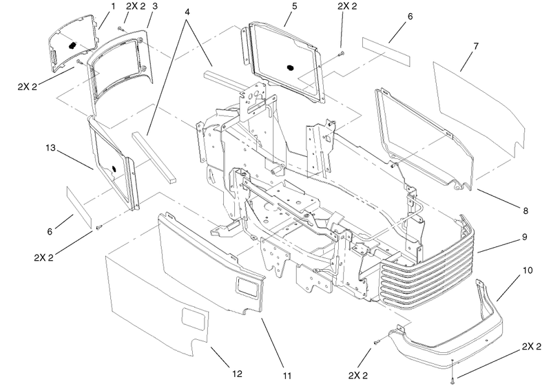 Grill and Side Panels Assembly