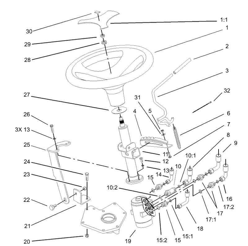 Power Steering and Tilt Assembly