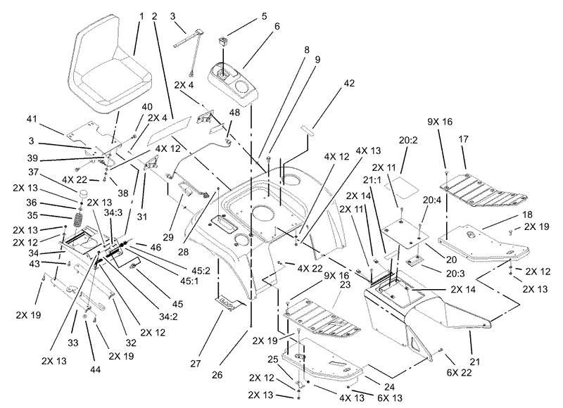Fender Footrest and Seat Assembly