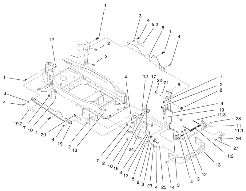Bumper and Hood Support Assembly