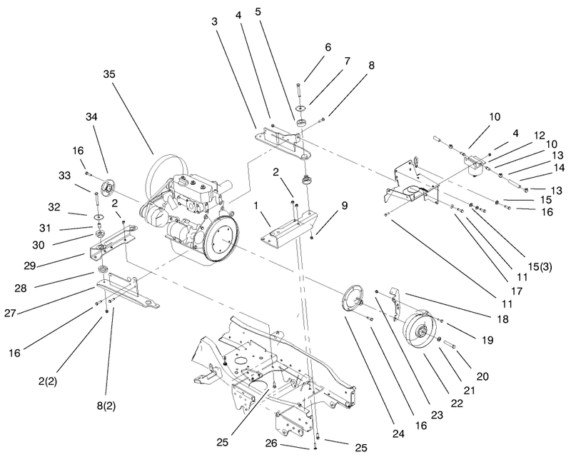 Liquid Cooled Diesel Engine Assembly