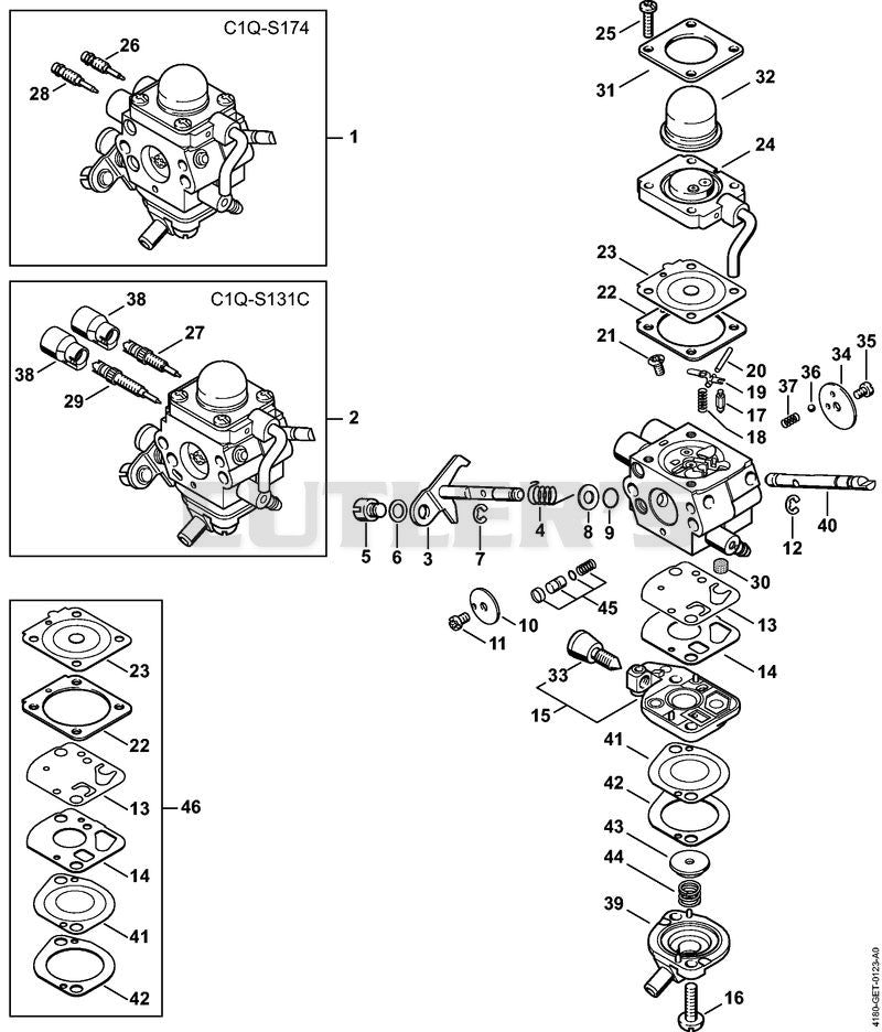 Carburetor C1Q-S174, C1Q-S131