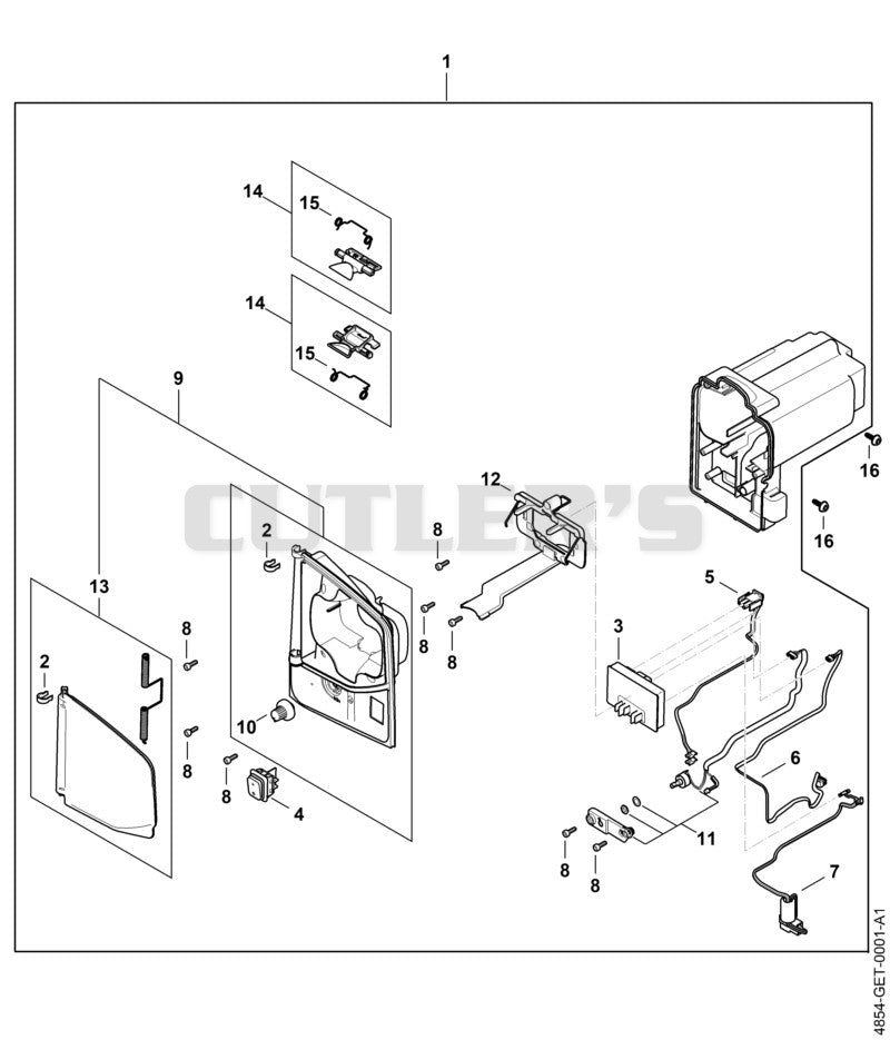 Battery compartment, Electronic module