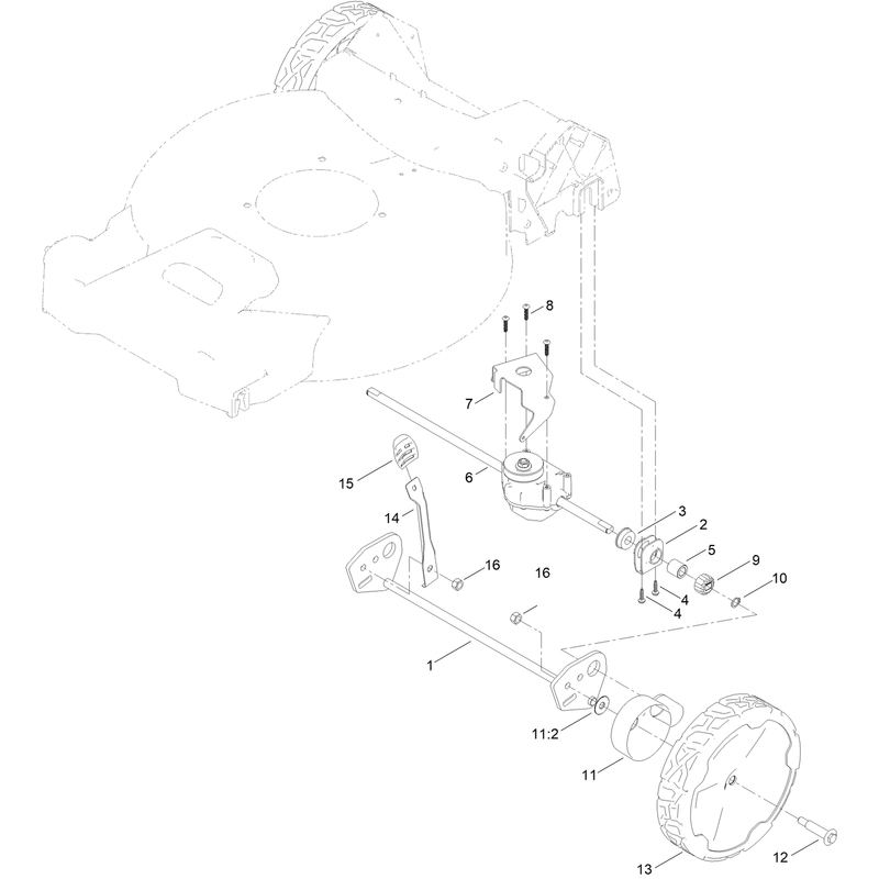 Rear Wheel and Height of Cut Assembly