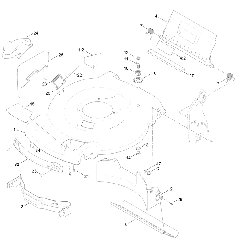 Deck Side Chute and Rear Door Assembly