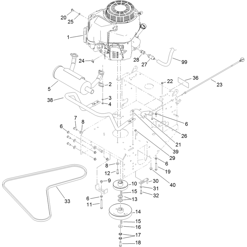 Engine and Exhaust Assembly